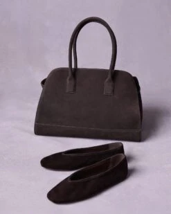 LENI FLAT AND HEIDEE BAG BROWN SUEDE BUNDLE