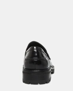 MINKA BLACK LEATHER -Steve Madden Shop STEVEMADDEN SHOES MINKA BLACK LEATHER BACK