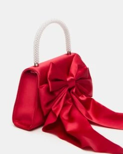 COSETTE BAG RED -Steve Madden Shop STEVEMADDEN HANDBAGS BCOSETTE RED SATIN 01