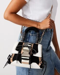 DIEGO BAG BLACK/TAN -Steve Madden Shop STEVEMADDEN HANDBAGS BDIEGO BLACK TAN 10399