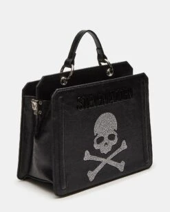 EVELYN SKULL BAG BLACK -Steve Madden Shop STEVEMADDEN HANDBAGS BEVELYNW BLACK 02