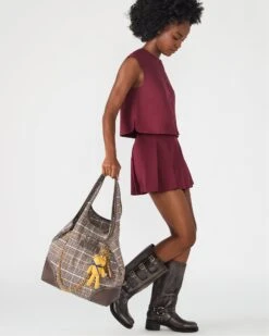 GRUNGY BAG PLAID BROWN MULTI 14 GRUNGY BAG PLAID BROWN MULTI -Steve Madden Shop STEVEMADDEN HANDBAGS BGRUNGYP BROWN MULTI 19664