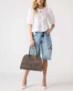 HEIDEE BAG GREY SUEDE -Steve Madden Shop STEVEMADDEN HANDBAGS BHEIDEE GREY SUEDE 0802