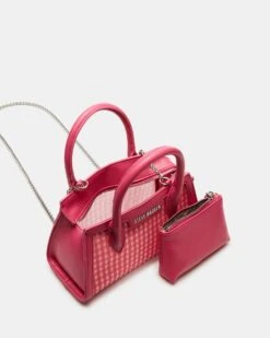PEACHY BAG RED GINGHAM -Steve Madden Shop STEVEMADDEN HANDBAGS BPEACHY RED GINGHAM 05