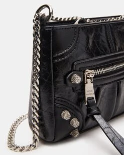 SKY BAG BLACK/SILVER -Steve Madden Shop STEVEMADDEN HANDBAGS BSKY BLACK 04