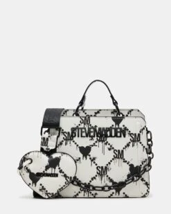 EVELYN BAG DRIPPY HEARTS WHITE/MULTI