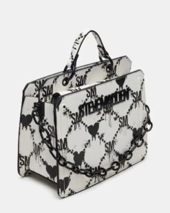 EVELYN BAG DRIPPY HEARTS WHITE/MULTI -Steve Madden Shop STEVEMADDEN HANDBAGS DT626725 WHITE BLACK 03