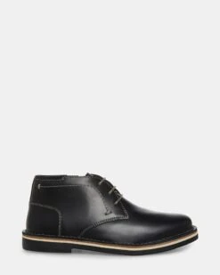 KIDS' HARKEEN BLACK LEATHER