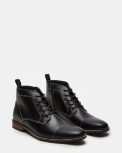 KREW BLACK LEATHER 7 KREW BLACK LEATHER -Steve Madden Shop STEVEMADDEN MENS KREW BLACK LEATHER 01