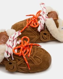 AZIEL MULE FAUX FUR CHESTNUT SUEDE -Steve Madden Shop STEVEMADDEN SHOES AZIELMULE F CHESTNUT SUEDE 04