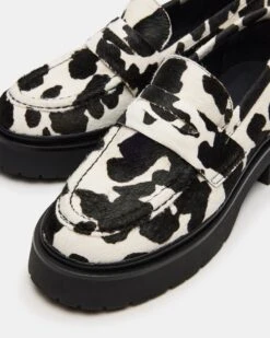 LAYKEN BLACK COW PRINT -Steve Madden Shop STEVEMADDEN SHOES LAYKEN H BLACK WHITE 05