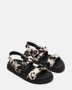 MONA BLACK COW PRINT -Steve Madden Shop STEVEMADDEN SHOES MONA C BLACK WHITE 02