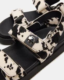 MONA BLACK COW PRINT -Steve Madden Shop STEVEMADDEN SHOES MONA C BLACK WHITE 05