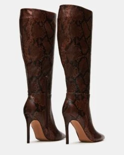 NITRO BROWN SNAKE WIDE CALF -Steve Madden Shop STEVEMADDEN SHOES NITRO W BROWN SNAKE 02